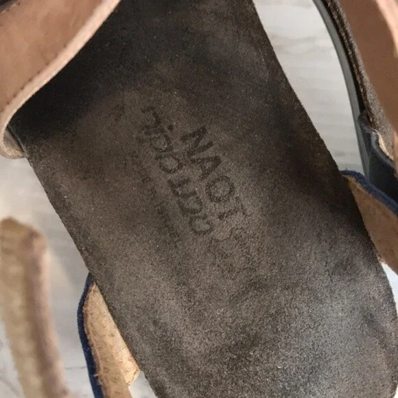 Naot womens leather cross strap pink plum nubuck wedge sandals size 5.5 - Picture 12 of 12